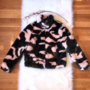 Boston Proper NWOT faux fur bomber jacket
